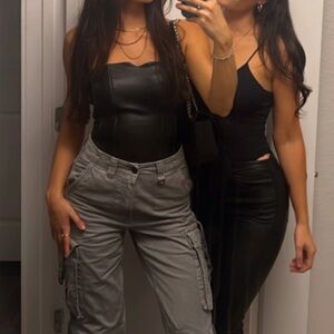 Bershka Gray straight leg cargo pants size US 4